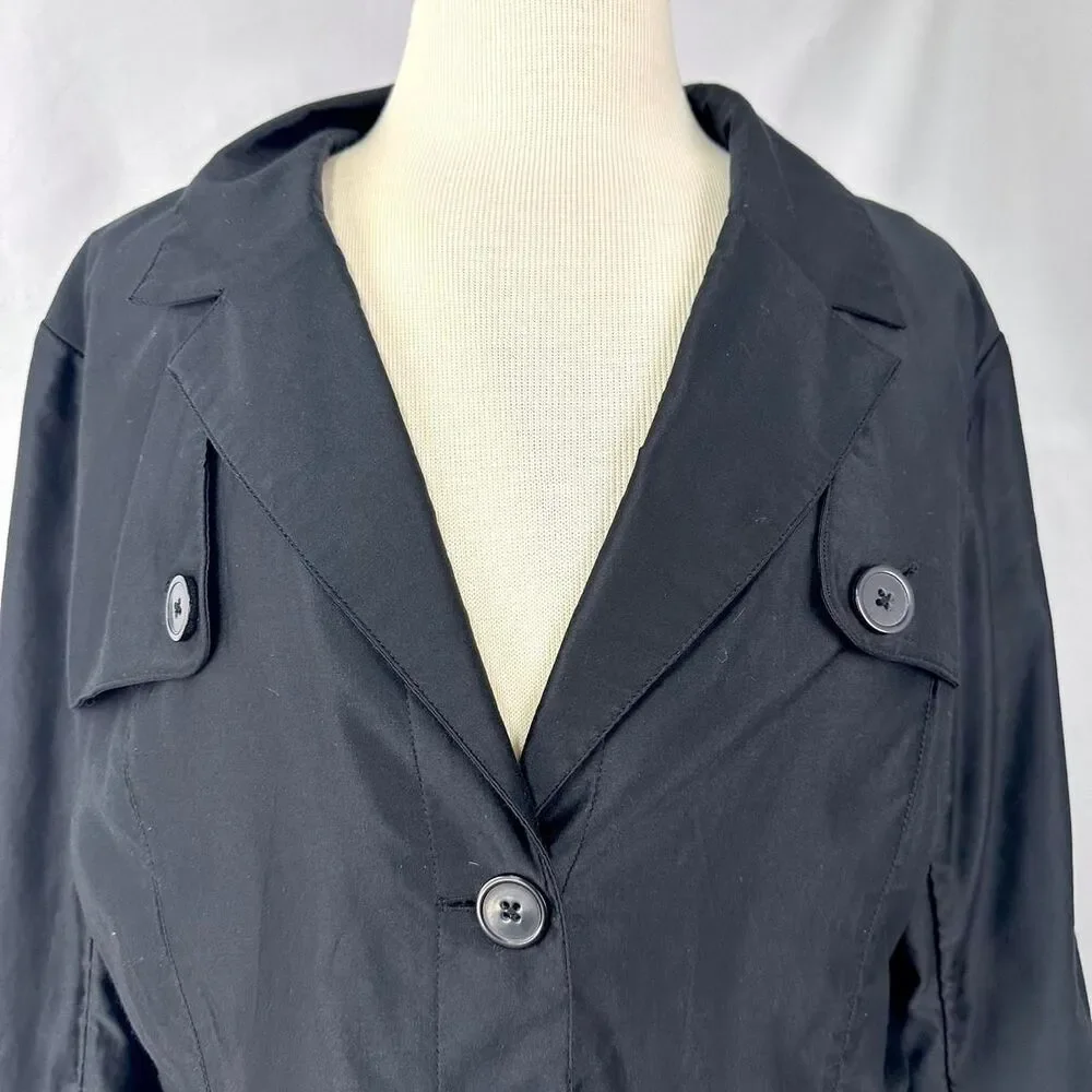 MOSSIMO VTG 90s Black‎ Satin Blazer Jacket Womens Plus XXL Indie Downtown Girl